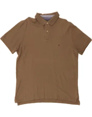 TOMMY HILFIGER Mens Regular Fit Polo Shirt XL Brown