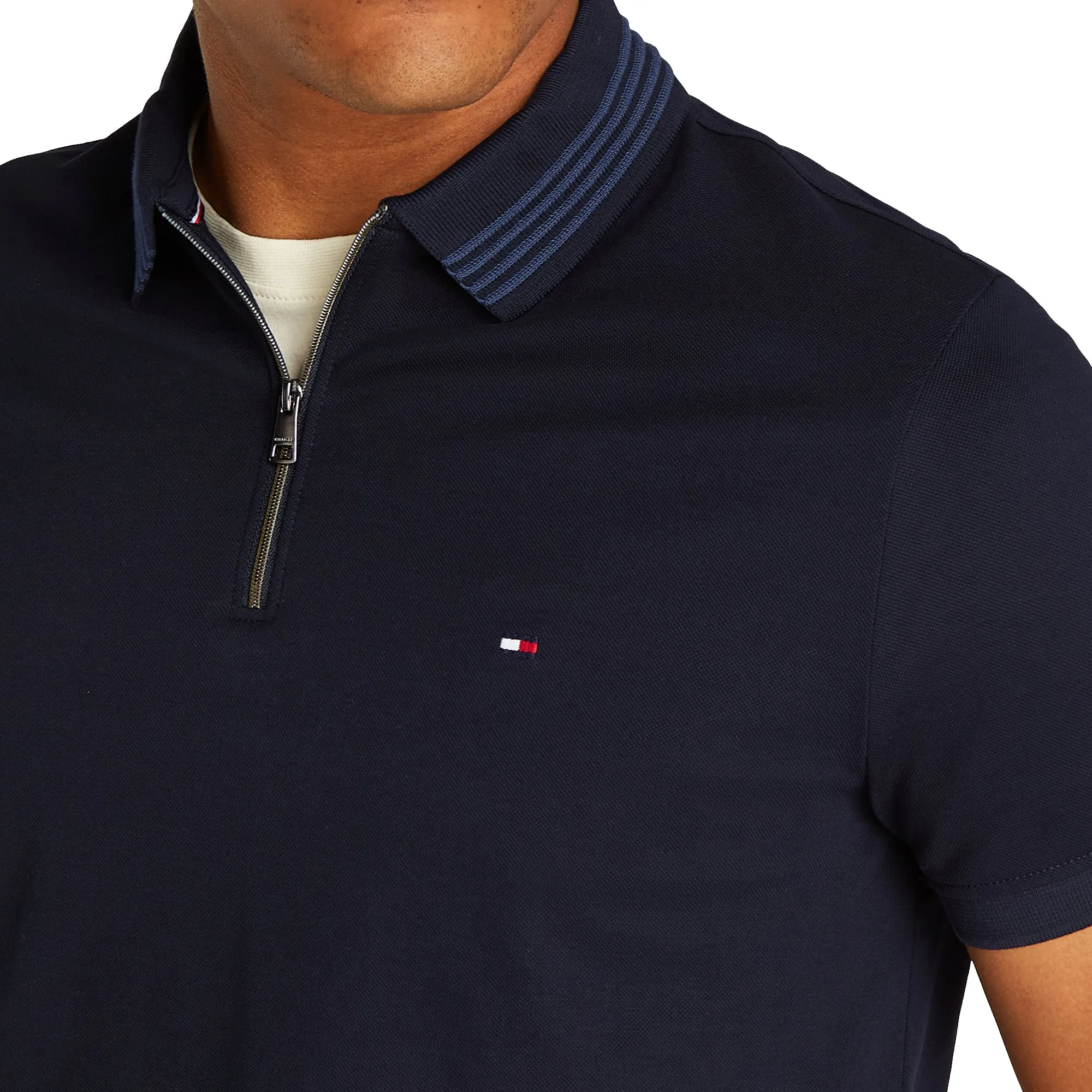 Tommy Hilfiger Mercerised Zip Placket Polo Shirt
