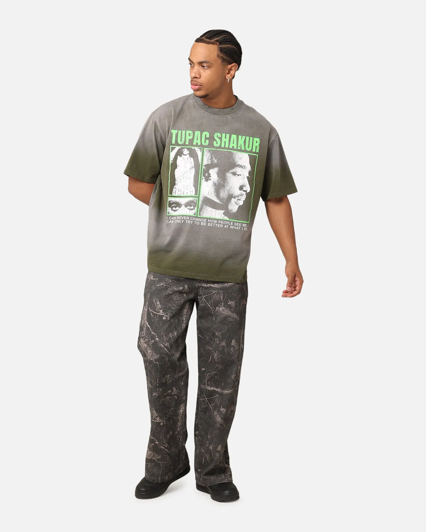 Tupac Never Change Sunfade T-Shirt Black Wash