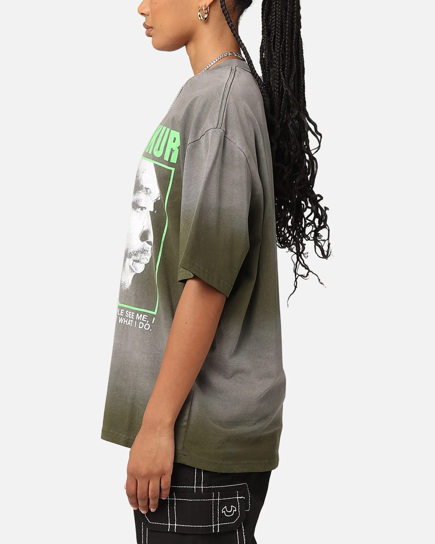 Tupac Never Change Sunfade T-Shirt Vintage Olive