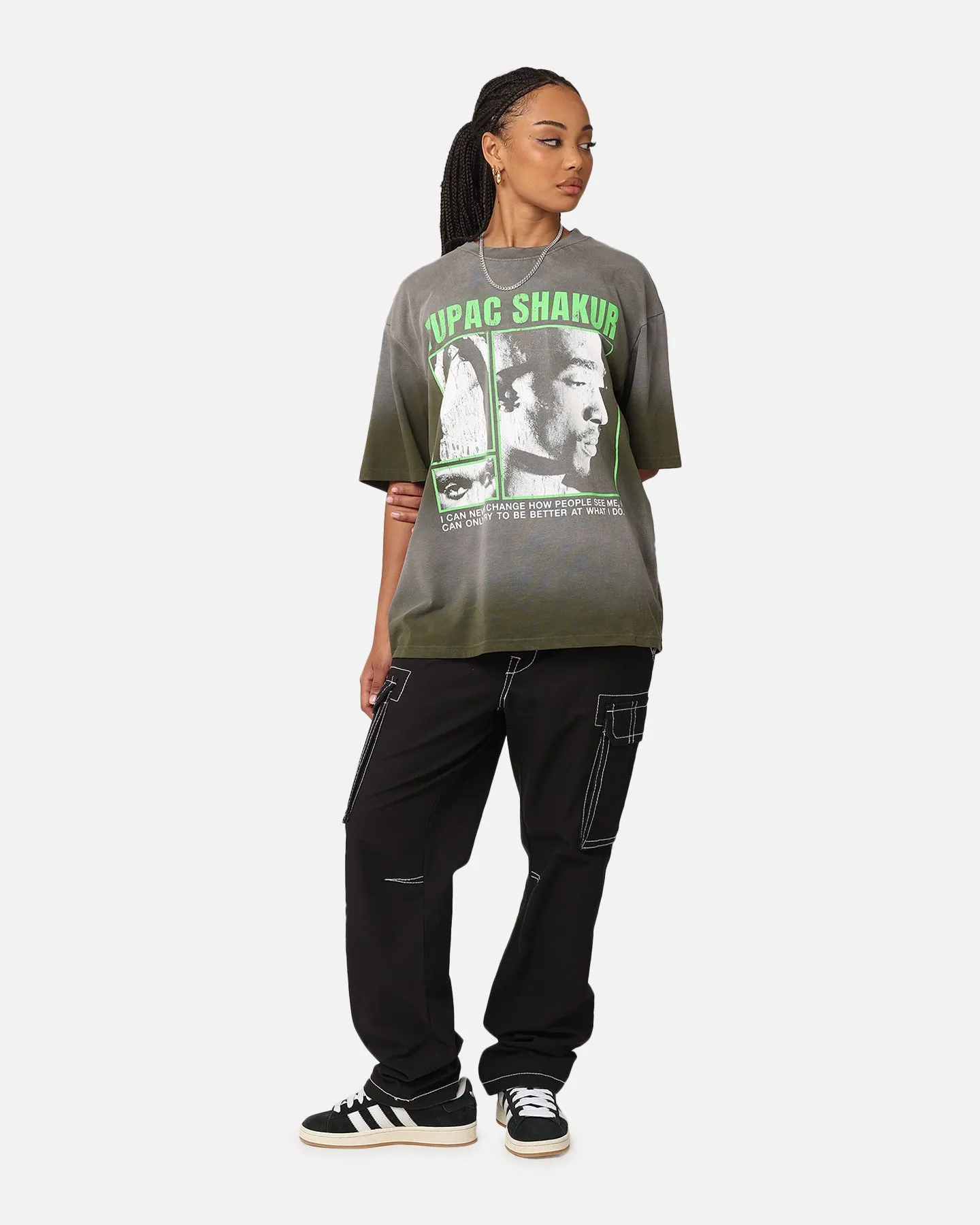 Tupac Never Change Sunfade T-Shirt Vintage Olive
