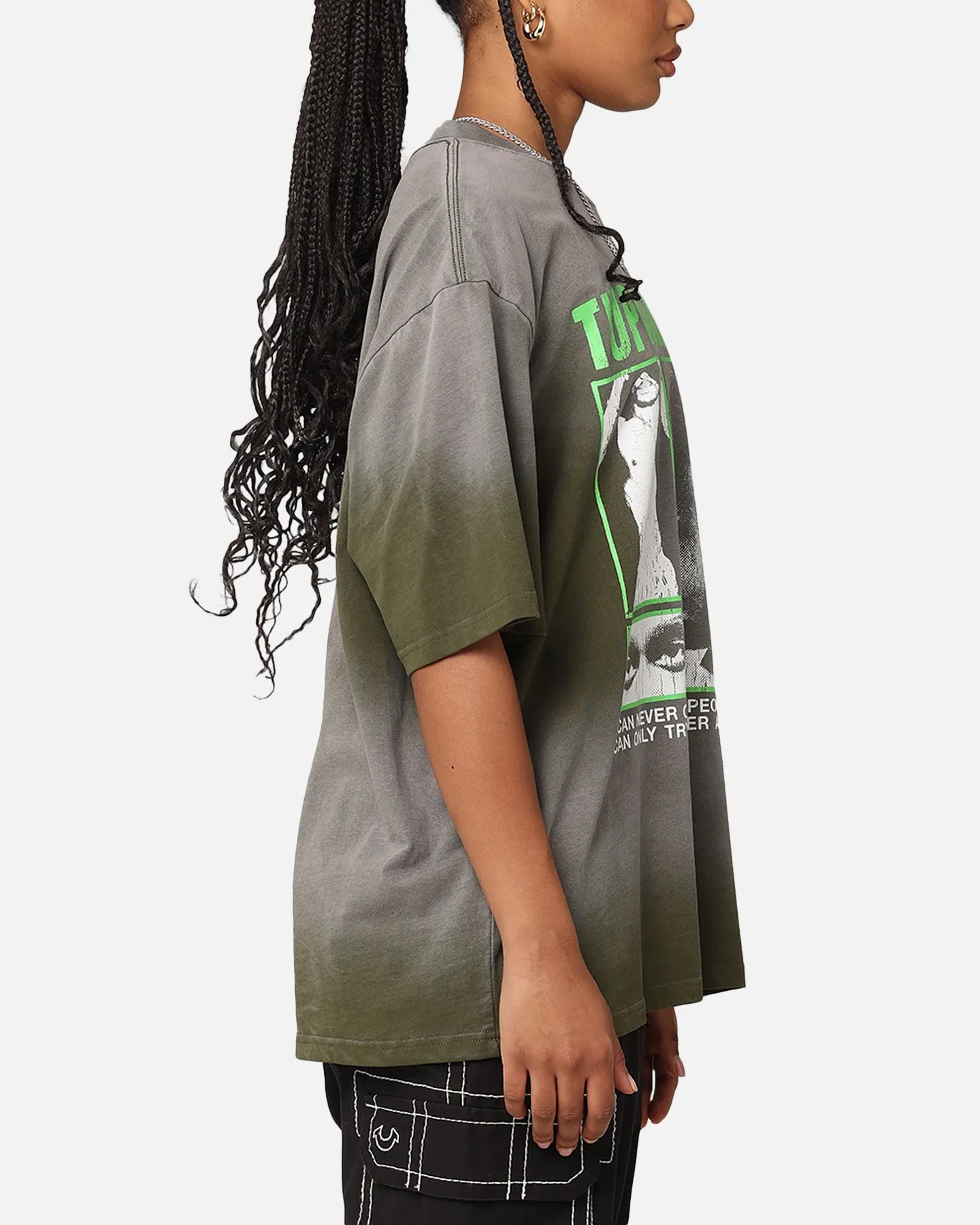 Tupac Never Change Sunfade T-Shirt Vintage Olive