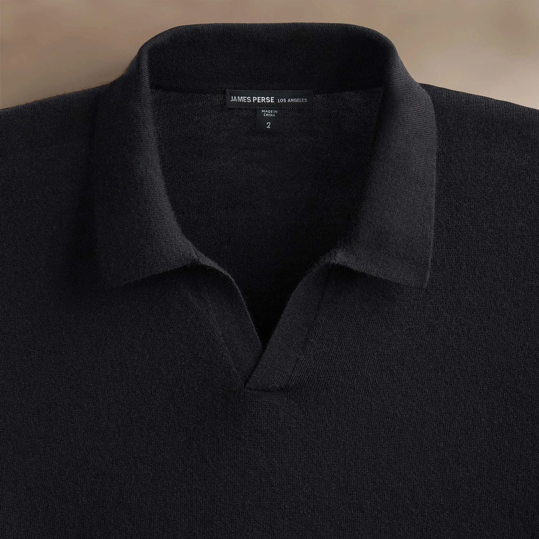 Ultrafine Cashmere Open Polo - Black