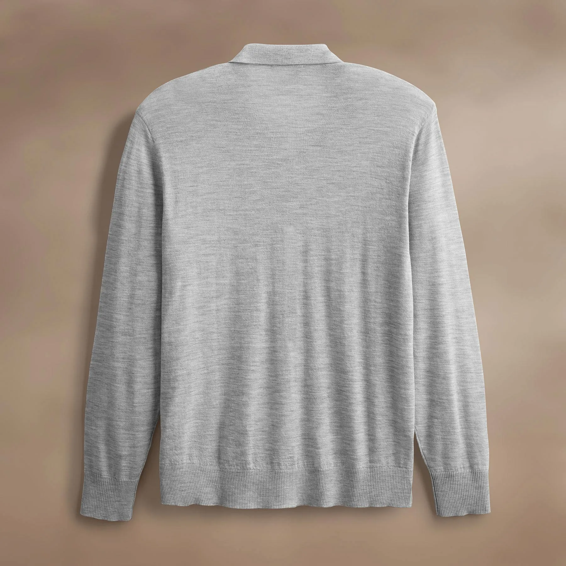 Ultrafine Cashmere Open Polo - Light Heather Grey