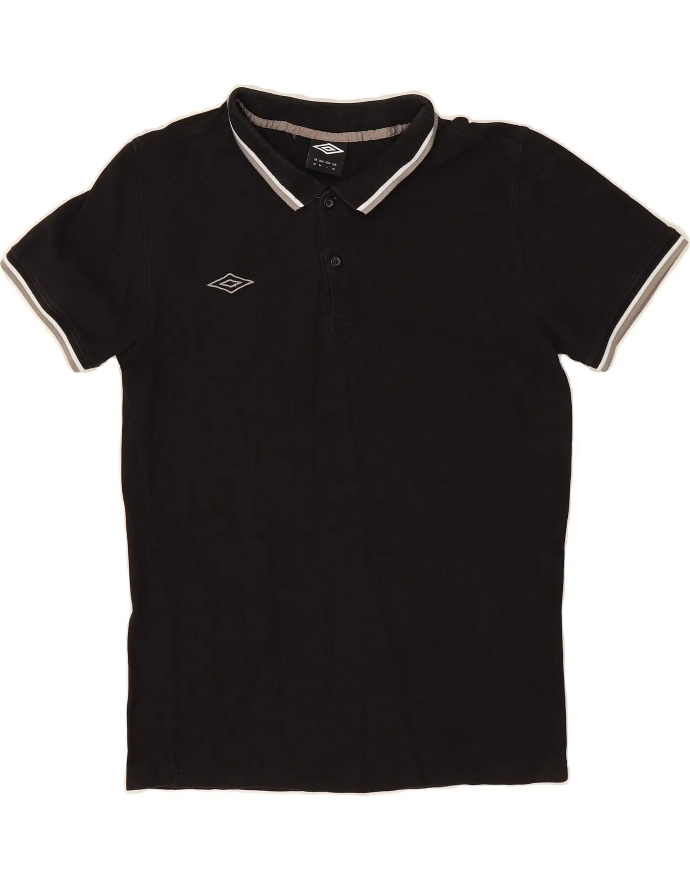 UMBRO Mens Polo Shirt Medium Black Cotton