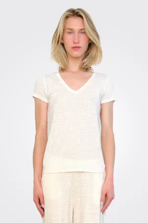V Neck Tee - Cream