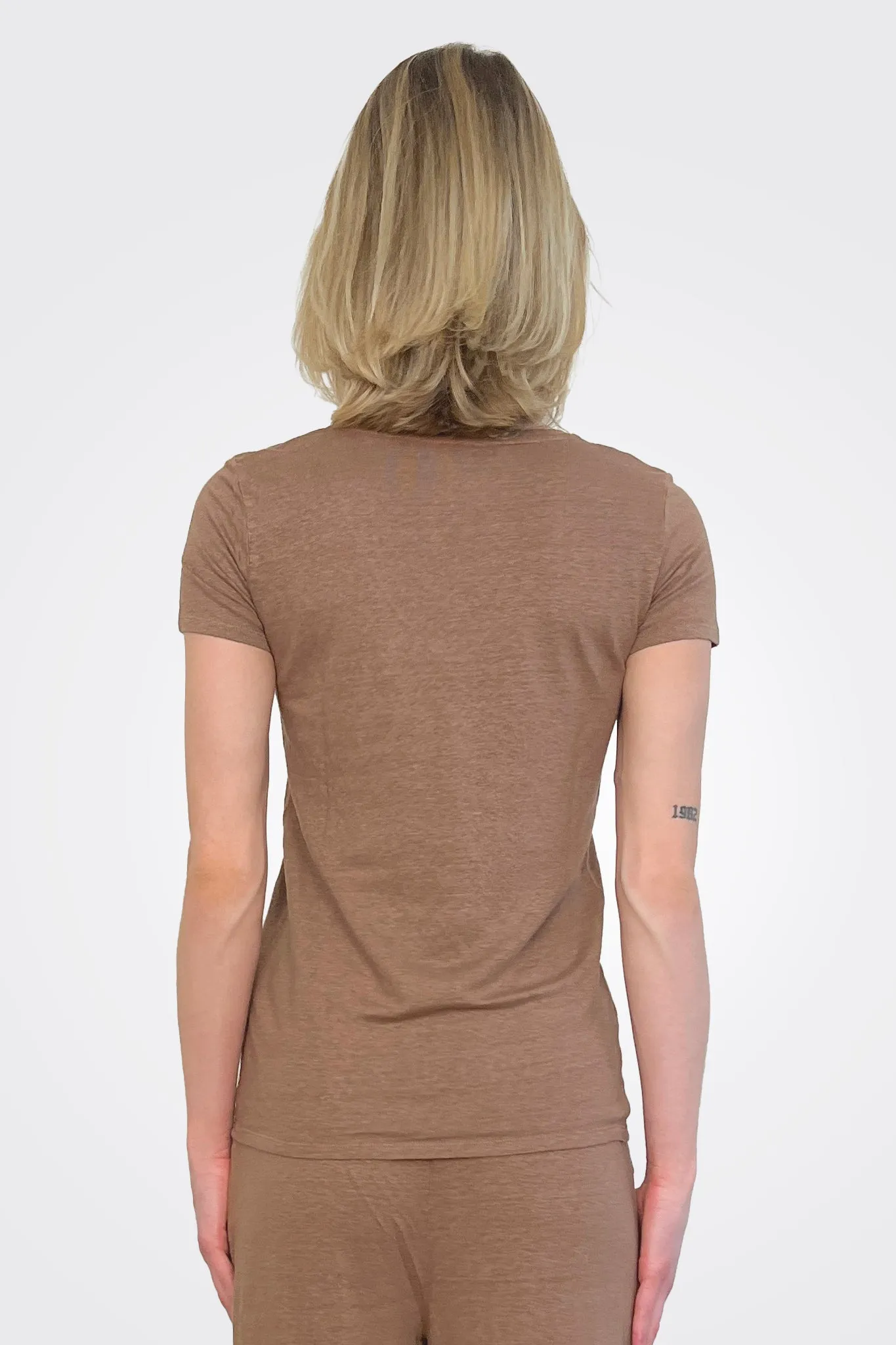 V Neck Tee - Mocha