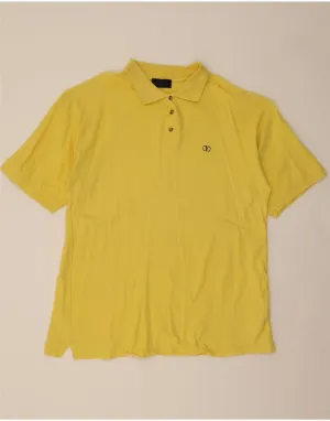 VALENTINO Mens Polo Shirt Large Yellow Cotton