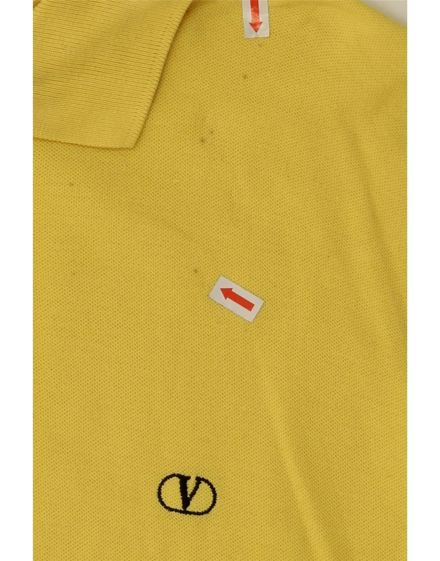 VALENTINO Mens Polo Shirt Large Yellow Cotton