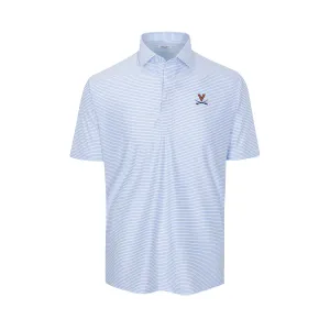 Virginia Featherweight Flex Polo Camden White with Blue Stripe