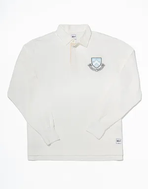 WHITE COLUMBIA CREST RUGBY SHIRT
