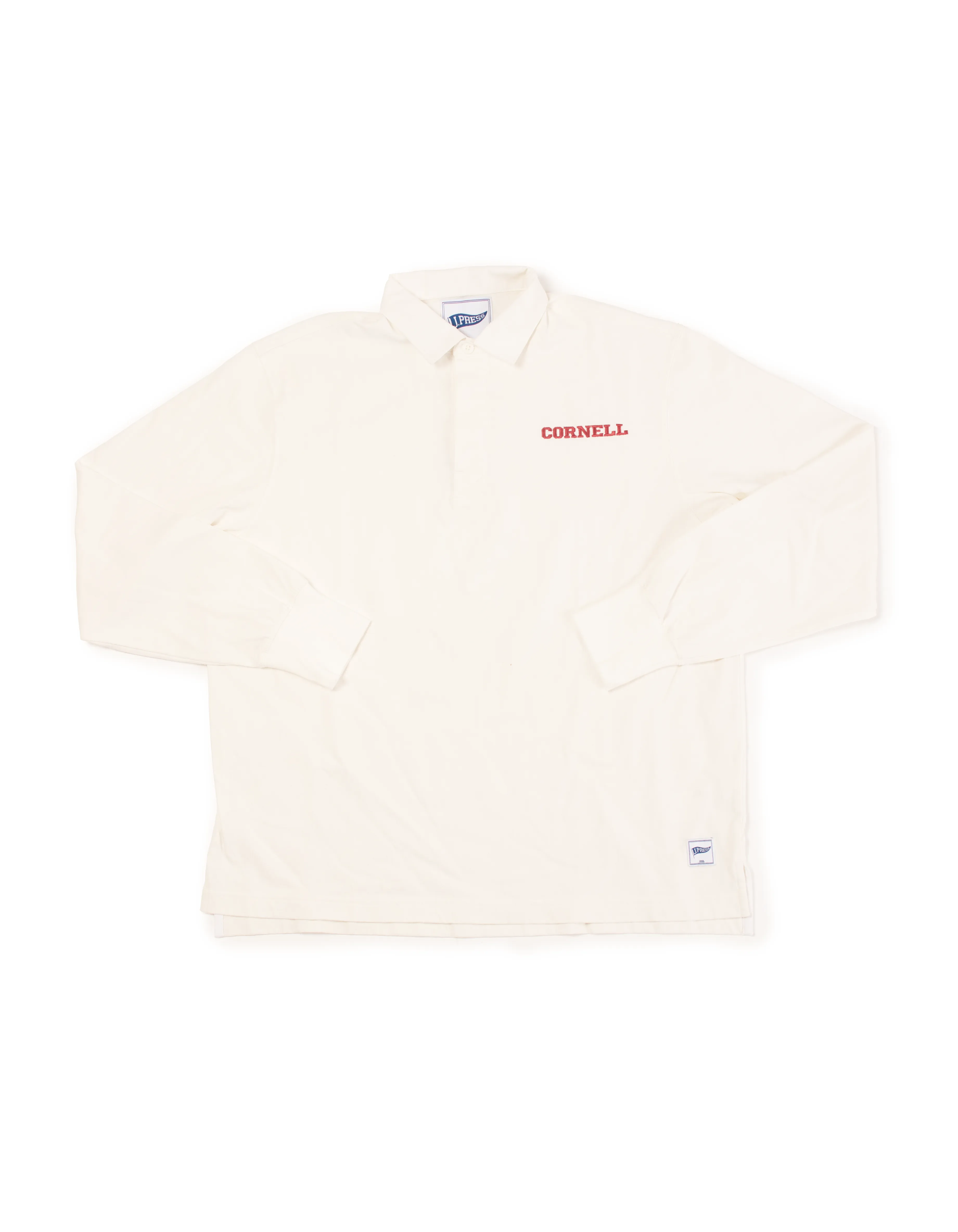 WHITE CORNELL SPELLOUT RUGBY SHIRT