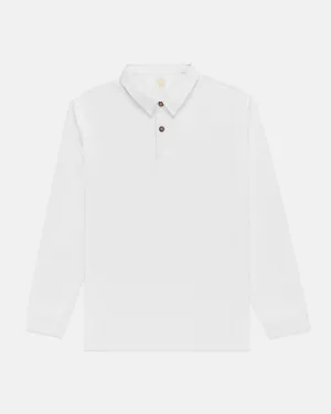 WHITE SOLID RUGBY SHIRT