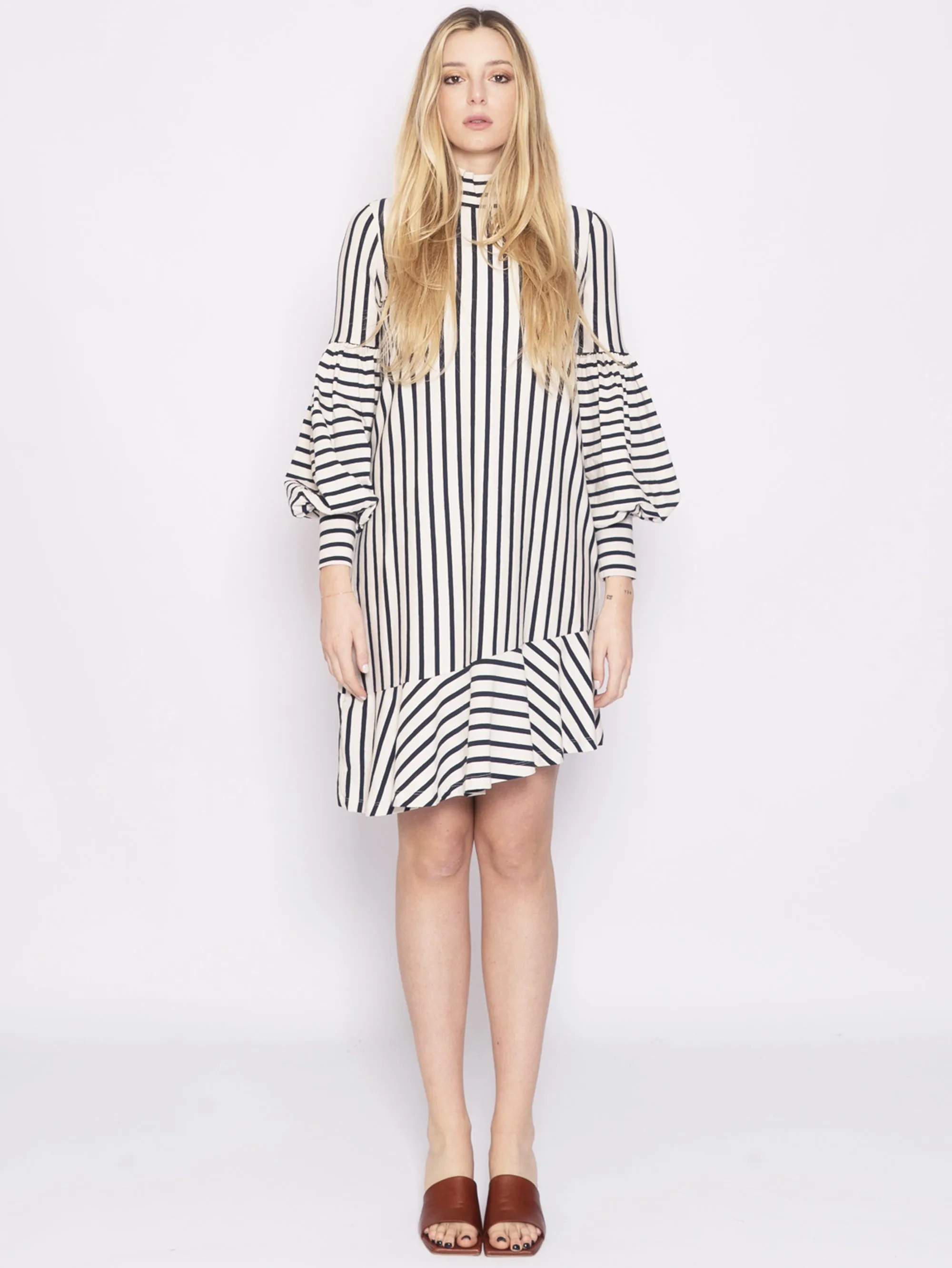 White Straight Collar Dress