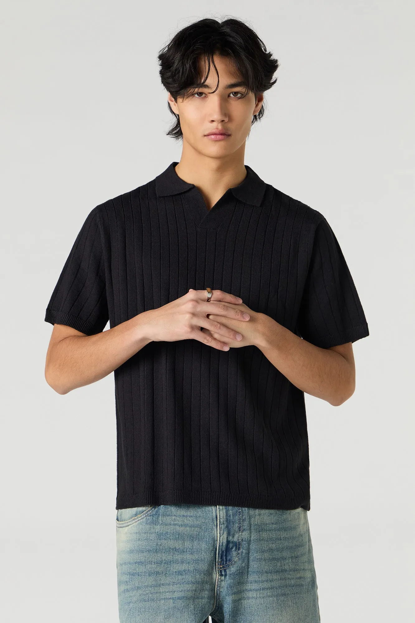 Wide Ribbed Polo