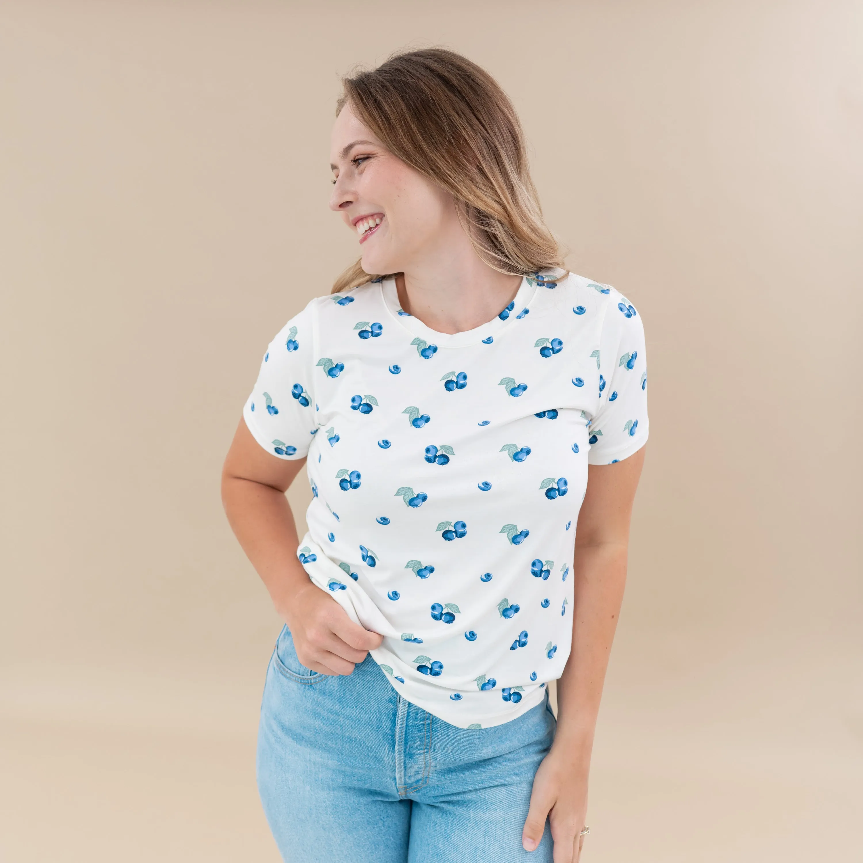 Women's Crew Neck Tee in Blueberry