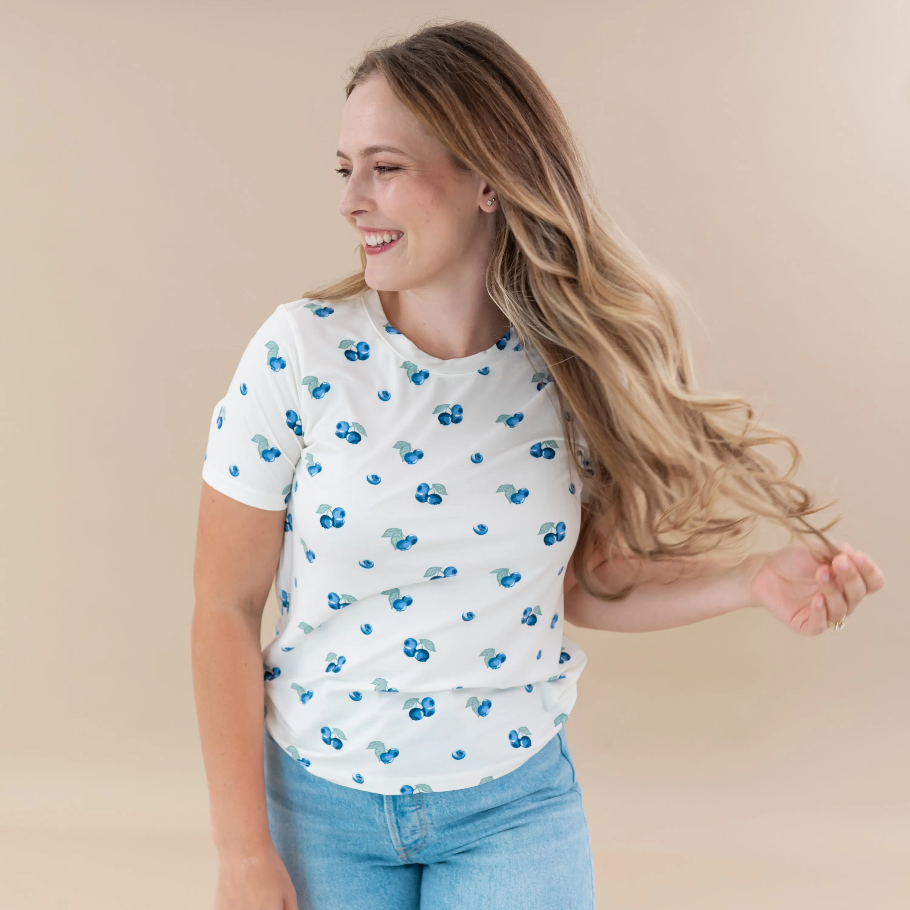 Women's Crew Neck Tee in Blueberry