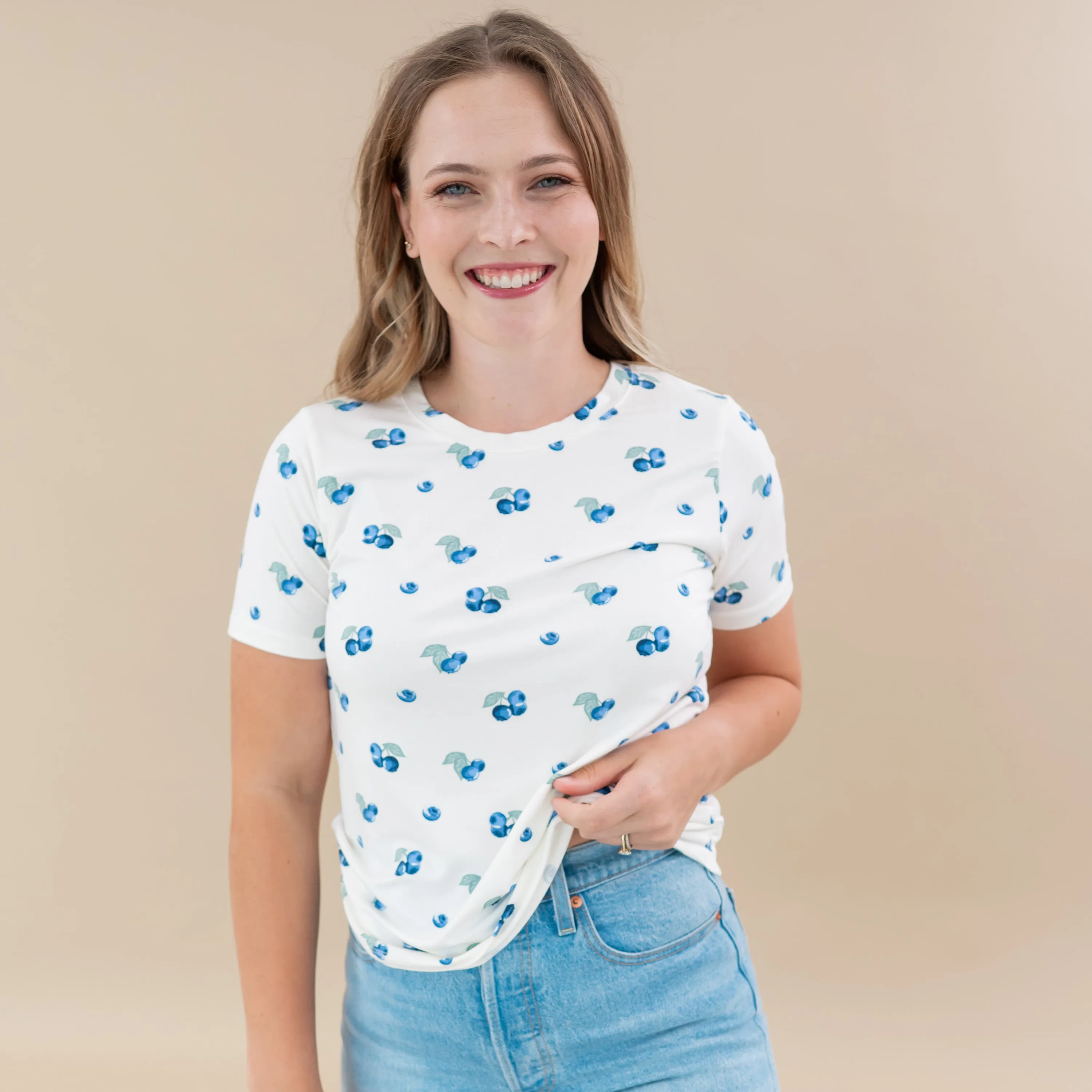 Women's Crew Neck Tee in Blueberry