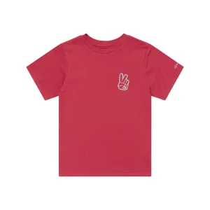 Womens Short Sleeve Tee Peace Out Fuchsia