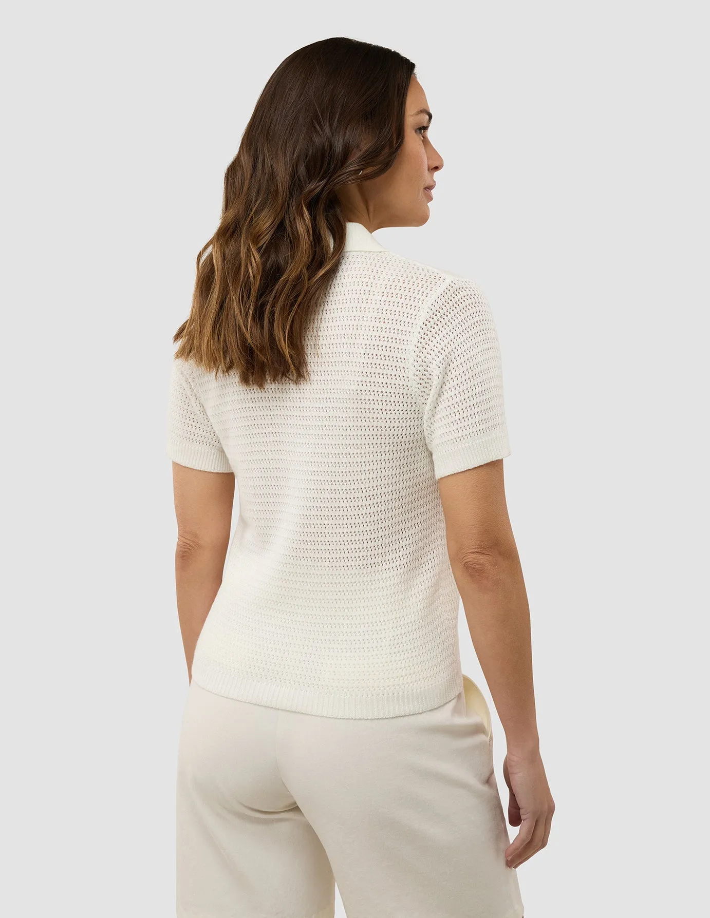 Women's Structured Polo Off White