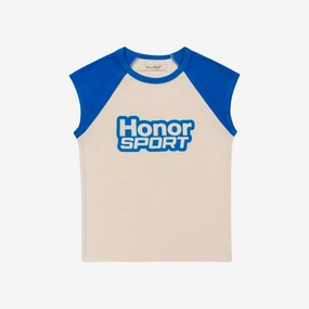 womens honor the gift sports s/s tee (cream/blue)