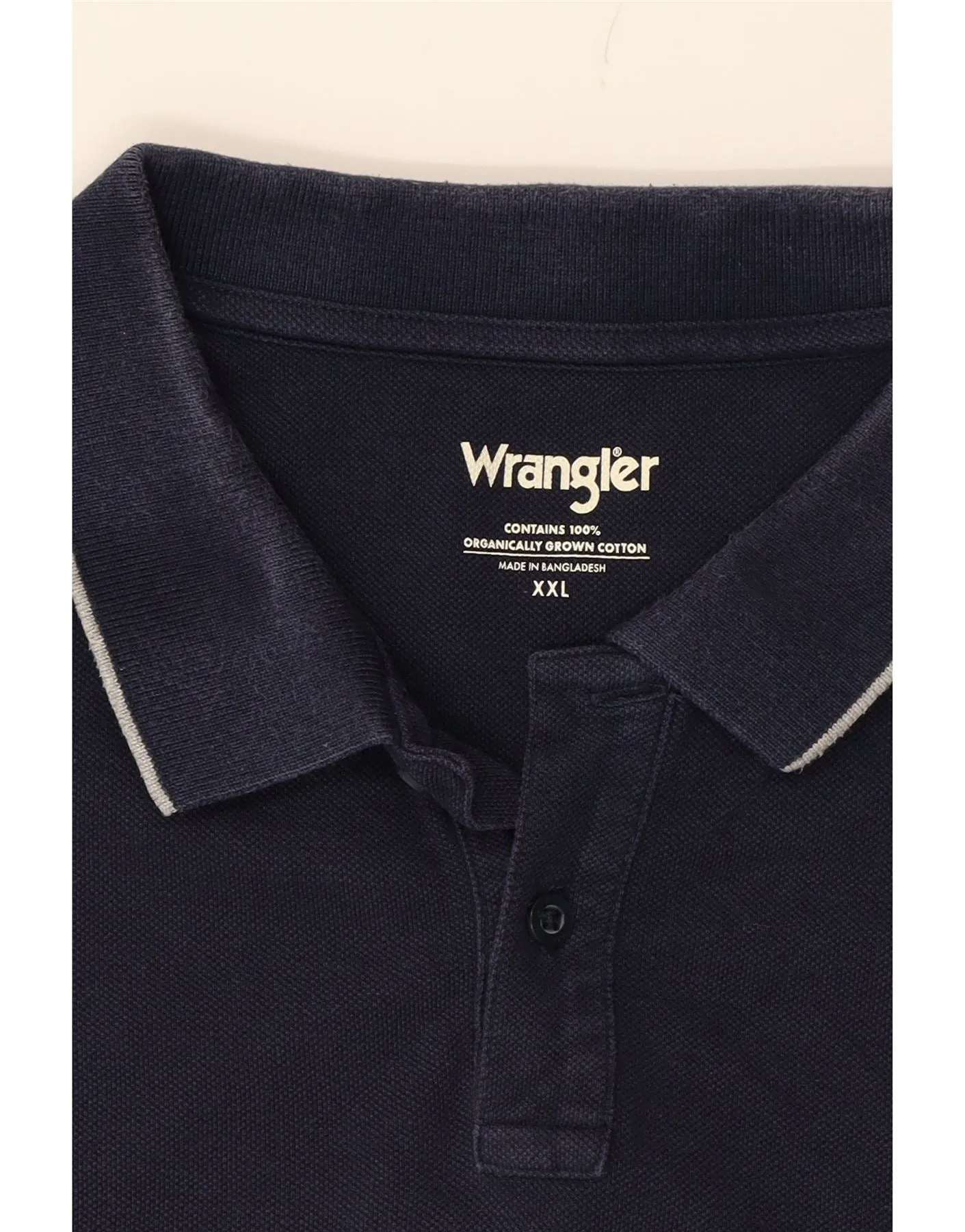 WRANGLER Mens Polo Shirt 2XL Navy Blue Cotton