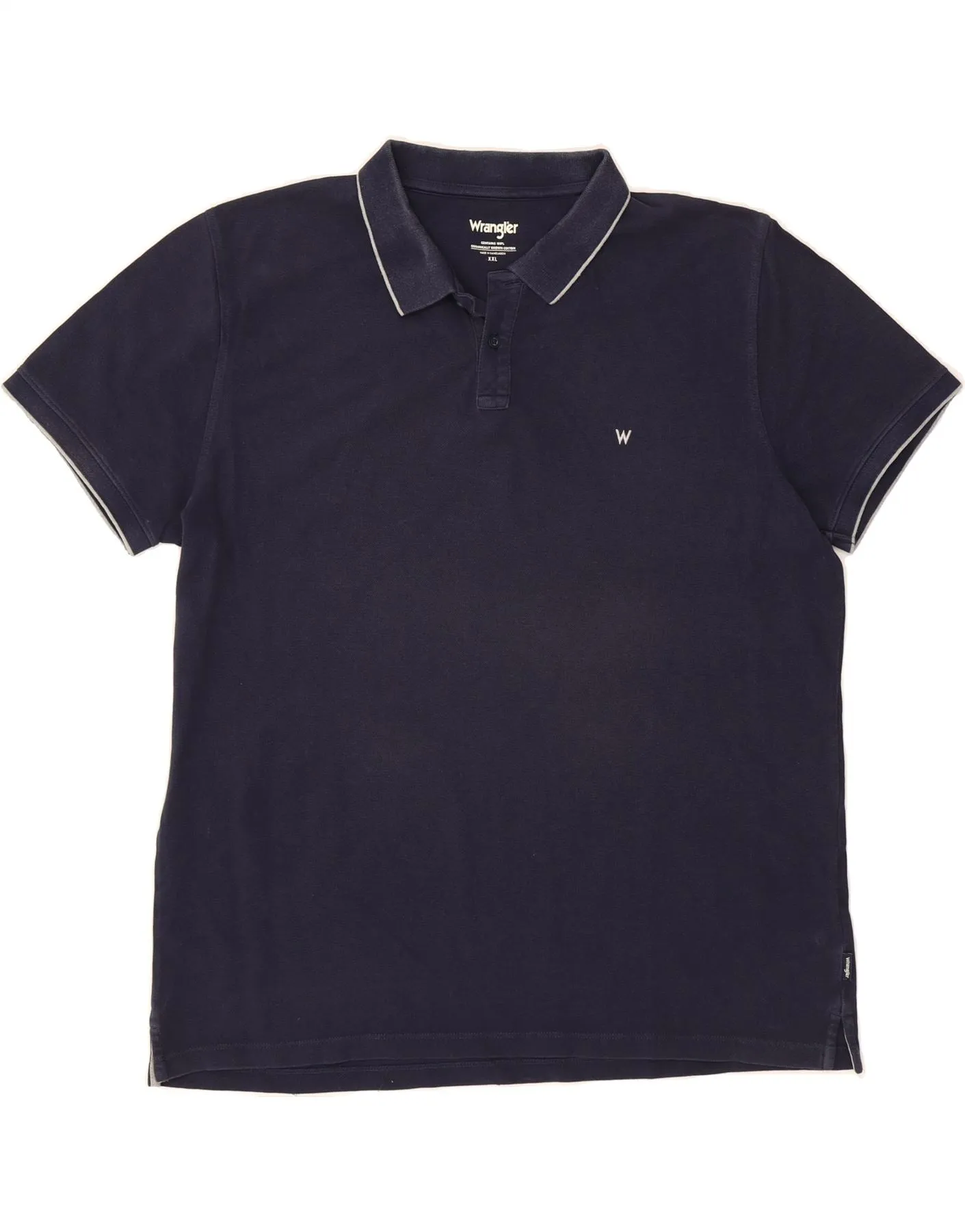 WRANGLER Mens Polo Shirt 2XL Navy Blue Cotton
