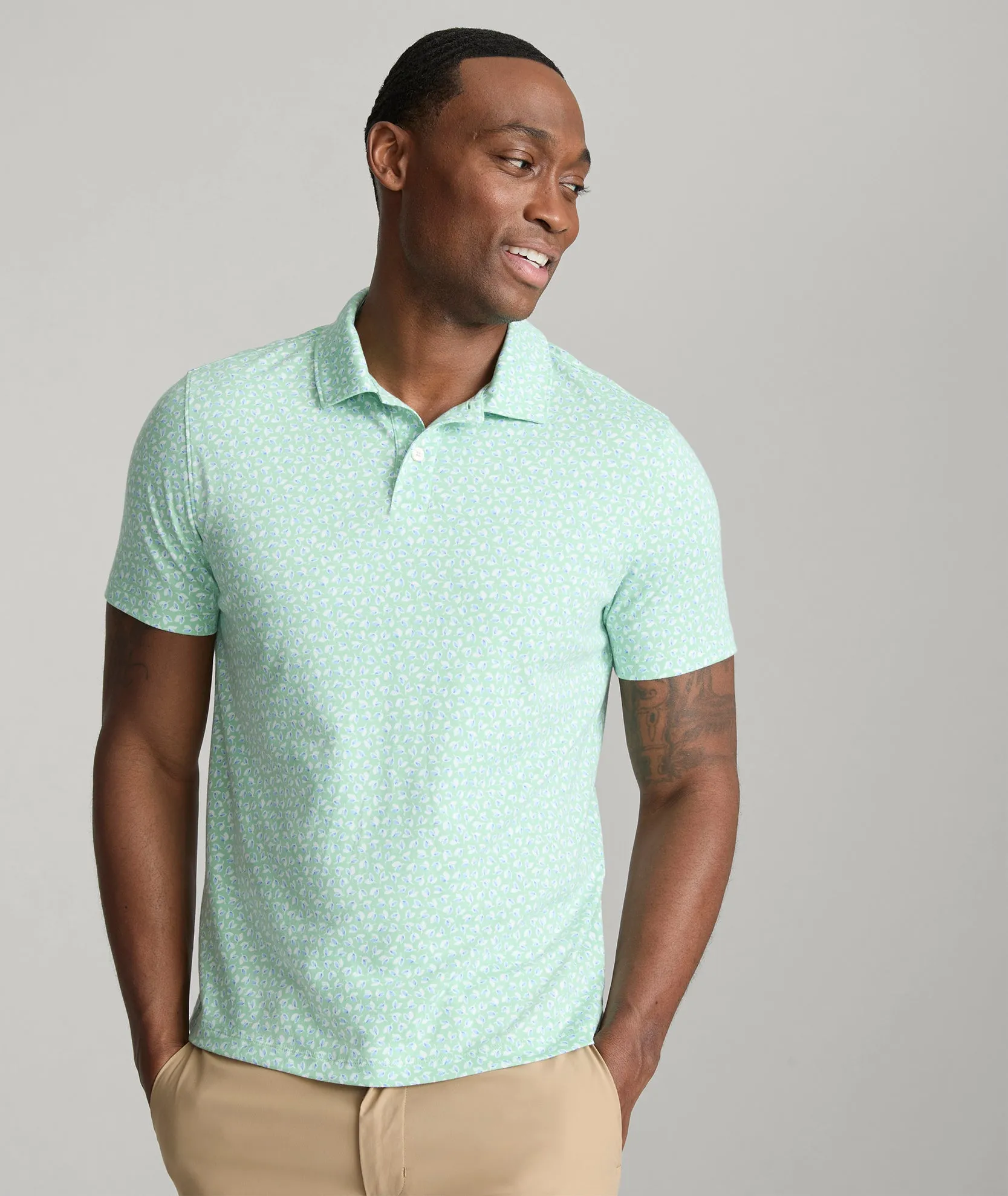 Wrinkle-Free Printed Damaschino Polo