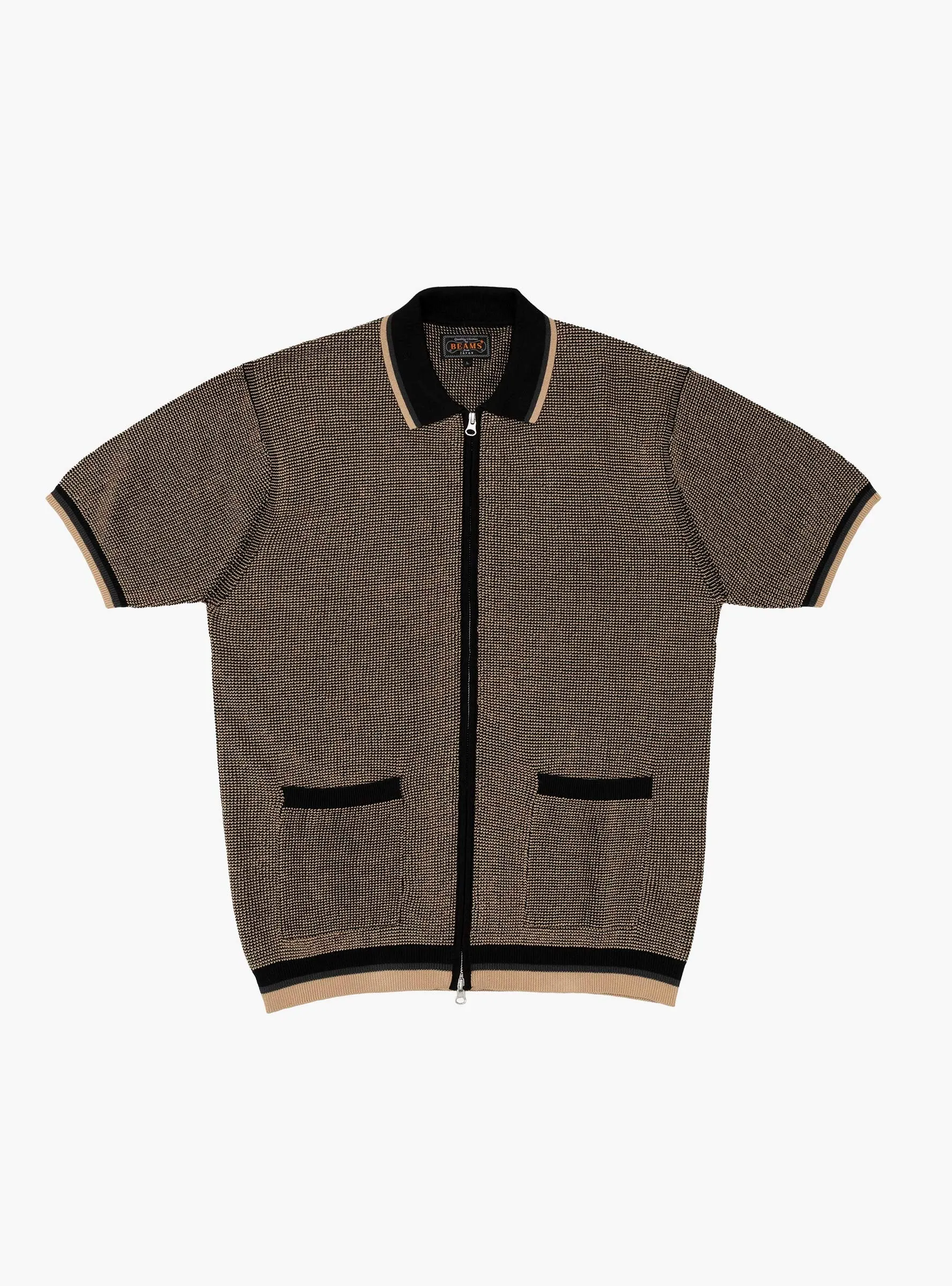 Zip Knit Polo Black