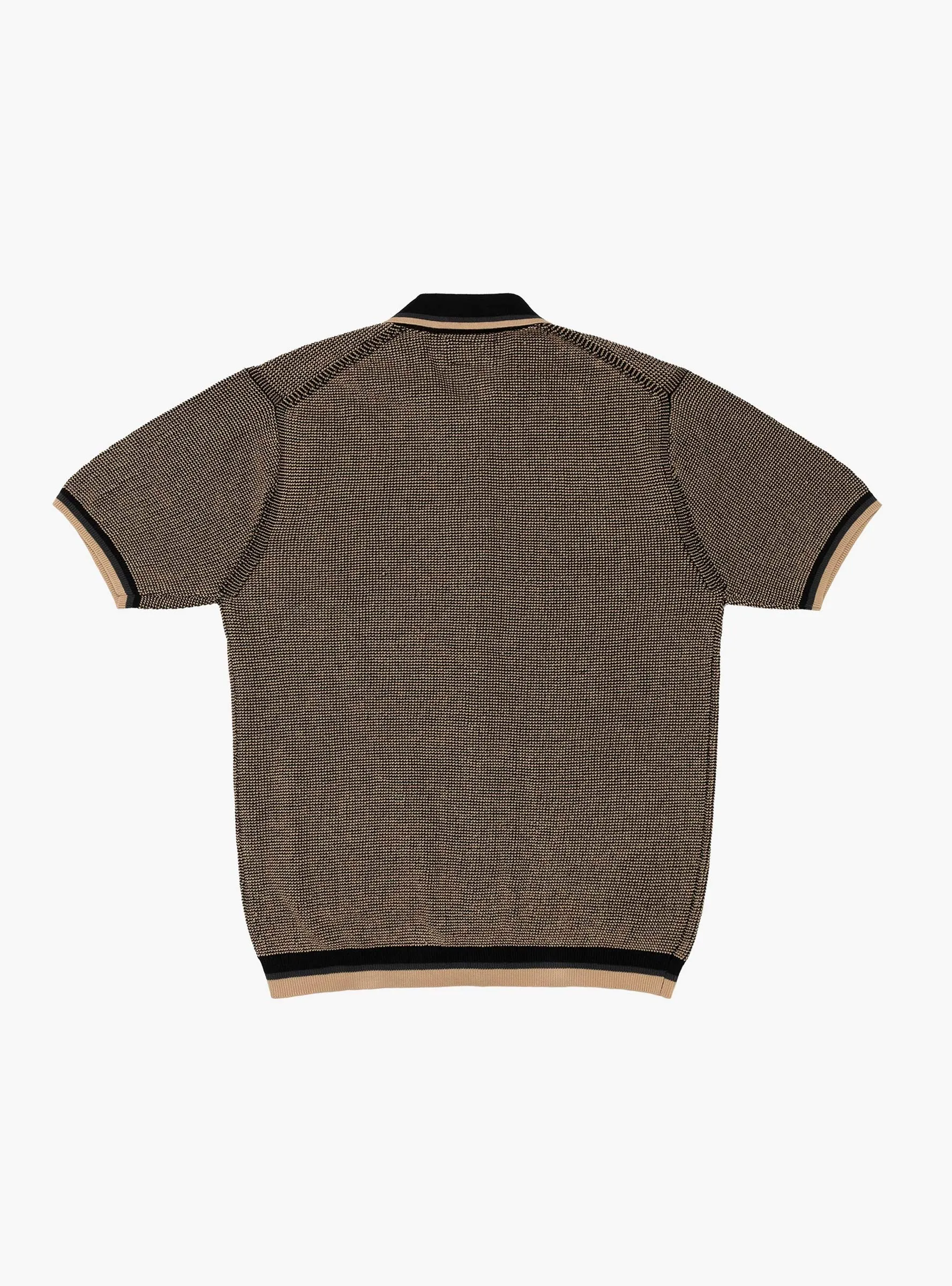 Zip Knit Polo Black