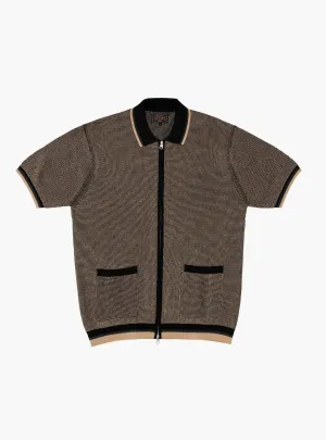 Zip Knit Polo Black
